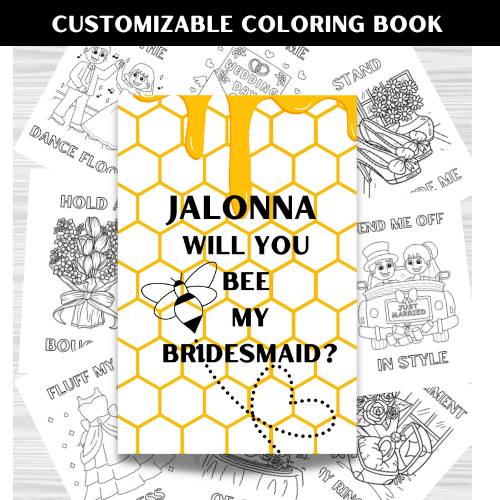 LOW-COST Bridesmaid Proposal Gift: A Printable Coloring Book from the Bride To Bee