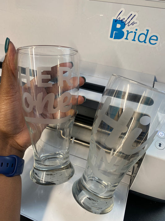 #MakeWithMeMonday : DIY His and Hers Etched Glass Set