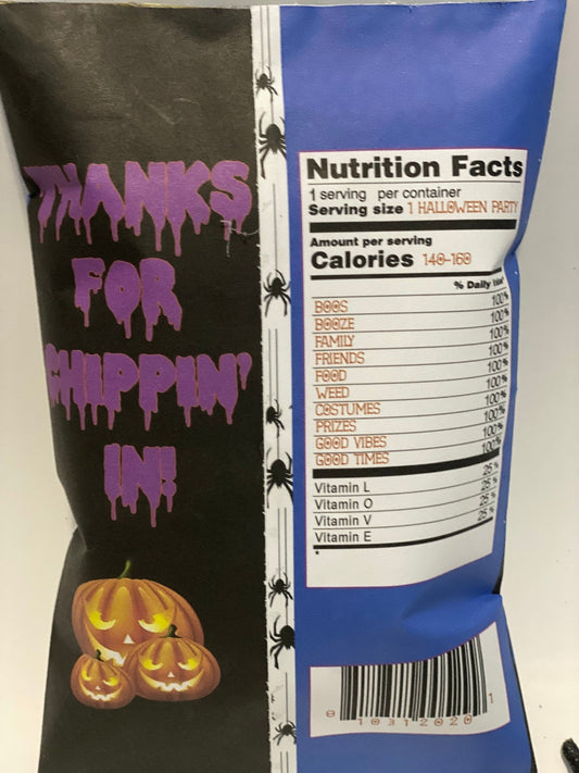 HALLOWEEN CHIP BAGS - Digital Chip Bag Template - Halloween Treat Favor Bags - Gift For Halloween - Instant Download Printable Chip Bags